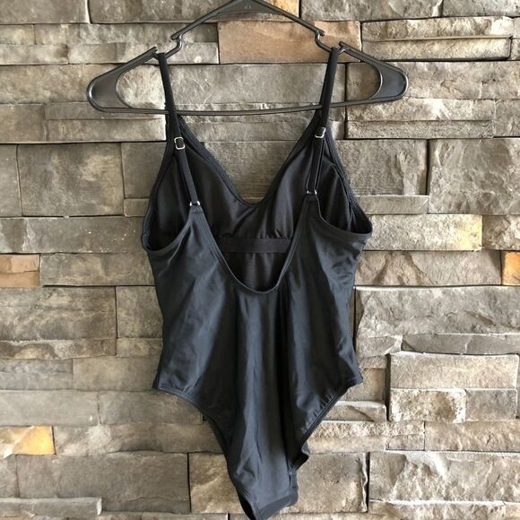 Black One Piece Pineapple Swimsuit - Picture 2 of 6